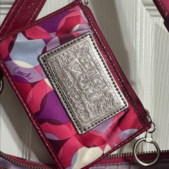 Coach Pink & Magenta Poppy Shoulder Bag with Match Wallet - Picture 10 of 12